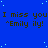 Blue background with repeated text 'I miss you' and '^Emily ily!' in dark brown, scattered light blue dots.