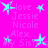 A static image with a bright pink background featuring light blue star shapes and repeated text elements.