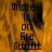 A static image shows text over a fiery background with a gray rectangle on the right.