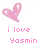 heart-shaped icons in pastel colors with 'i love Yasmin' text below each, displayed on a white background