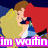 Pixelated animation of a character with brown hair and red cape holding a flower, text changes across frames.