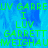 Green pixelated text repeats across a blue gradient background with a gray rectangle in the bottom-right corner.