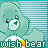 Animated Care Bear icon with changing star and shooting-star effects across 13 frames, featuring a light green bear character against striped background with repeated "wish bear" text overlay.