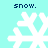 Four white pixelated snowflakes on a light cyan background, each with 'snow.' text above and below in dark blue pixels.