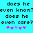 Pixelated text on cyan background with pink and purple asterisks, repeated twice in a
