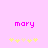 Pixelated pink text 'mary' on light purple background with yellow and pale yellow star shapes below.