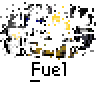 Animated contact sheet of 10 fuel-themed buddy icons with varying visual effects and one static character group, all labeled "Fuel" beneath each frame.