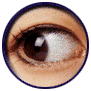 Four circular close-ups of a human eye with brown iris, showing sequential changes in pupil position and eyelid shape against light skin.