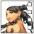 A pixelated anime-style character with long dark hair in a ponytail and braid, wearing a choker necklace, shown on the left side of a contact sheet next to text reading "Anime IM" and "AIM" on black background.