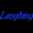 Animated text repeats 'Laughing' in multiple colors with a heart symbol and calorie claim.