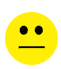 Yellow circular face with black eyes and mouth; expression changes from neutral to sad