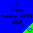 Blue background with repeated text and green triangular icons containing heart symbols.