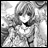 Black-and-white pixelated image of a character with long hair and a wide smile, next to text reading 'Anime IM' and 'COM' on a black background.