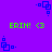 Purple background with green text and blue square patterns in pixelated style.
