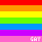A static pixel art icon featuring horizontal rainbow stripes with 'GAY' and 'PRIDE' text on a pink band, partially cropped at the right edge.