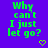 Green text 'Why can't I just let go?' on purple background with yellow heart and arrow symbols, static image.