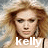 Two side-by-side animated frames of a woman with long wavy blonde hair against a cloudy sky background, each displaying the name "kelly" in different text styles at the bottom.