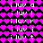 Pixelated icon with repeating text 'i luv' followed by letters a, i, r, j, t on heart-patterned background transitioning from bright pink to dark purple.