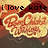 Pixelated text and abstract shapes in warm tones with black text overlays reading 'i love kate', 'forever', and 'and ever' across four