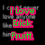 Pixelated text in bright green on pink rectangular backgrounds against a black backdrop, with gray pixel clusters surrounding the central text blocks.