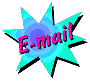 Six star-shaped icons with 'E-mail' text in various colors on a gray background, each star has a gradient fill and black outline.