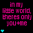 Pixelated text reads 'in my little world, there's only you+me' with cyan star symbols on black background, varying star counts per frame.