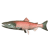 Animated salmon icon with multiple frames showing sequential movement across a white background.