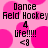 Pixelated text and symbols on a pink background with overlapping bright pink circles.