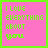 pink square icons with green borders, each displaying the text "I LOVE EVERYTHING ABOUT YOU" in pixelated green font