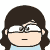 Pixelated character with dark brown hair and light blue shirt shows evolving facial expressions including closed eyes, tears, and mouth shapes