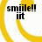 Yellow circular shapes on white background with black text reading 'smile!! it', 'cunfuzzles', and 'people =' in different sections.