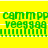 Green pixelated text 'cammpp' and 'veegggg' on bright yellow background with horizontal white lines, repeated in a pattern