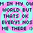 Pixelated text repeats across a cyan and pink spiral background with no visible animation changes.
