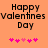 Pixelated orange background with black text reading 'Happy Valentines Day' and five pink heart symbols below, showing slight animation differences between frames.