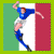 Animated sequence of a soccer player in blue jersey and white shorts kicking a black-and-white ball against Italian flag background.