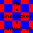 A pixelated graphic with red and blue diamond-shaped background , displaying text that reads "Me + Linebacker = Jacked up" in two identical horizontal sections