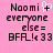 Pixelated text on pink background with heart symbol replacing 'i' in 'Naomi', plus sign replacing heart in second view.