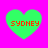 Four green heart shapes on a bright pink background, each containing red pixelated text reading 'SYDNEY' in a