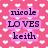 Pixelated text on pink background with white heart shapes, reading 'nicole LOVES keith' in three lines.