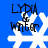 Blue background with white snowflake and black text 'LYDIA & Winter' in four identical