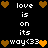 Pixel art icon with repeating text and heart symbols on black background, alternating between brown and orange hearts.