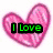A static image of a pink heart-shaped icon with green text reading "I Love" overlaid on it.