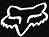 Black and white pixelated icon featuring a stylized fox head outline with smooth anti-aliased edges on a solid black background.