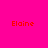 A static image with a bright pink background and six instances of the name 'Elaine' in red pixelated text, each placed within or near white rectangular shapes.