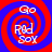 Four identical spiral-patterned icons with red and blue concentric rings, each containing white text reading 'Go', 'Red', and 'Sox' in a stylized font.