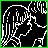 Animated sequence showing a pixelated black-and-white silhouette of two figures kissing, transitioning to green cursive text on black background reading 'i try to fight but fail' with grayed-out versions in intermediate frames.