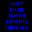 Blue pixelated text names arranged in a on black background with white highlight boxes over specific