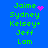 Green pixelated text lists names on blue background with pink heart and starburst symbols appearing and disappearing.