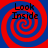 Four identical spiral patterns in red and blue with black text reading "Look Inside" on each, arranged in a