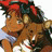 A pixelated anime-style character with brown skin and red hair tied in a green bandana, wearing a white shirt with blue sleeves, positioned next to black background text reading "Anime IM" and "CBM".